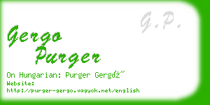 gergo purger business card